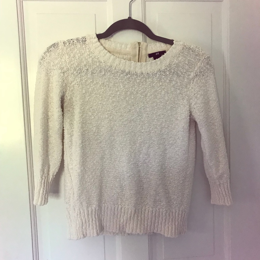 🤩CROPPED SLEEVE WHITE SWEATER🤩